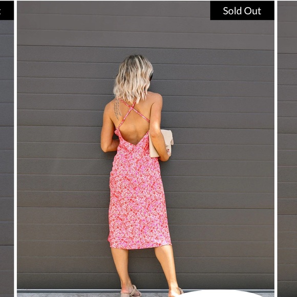 NWOT Vici RUBY FLORAL SATIN SLIP MIDI DRESS - Picture 3 of 16